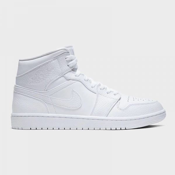 نایک ایر جردن وان AIR Jordan 1 Mid Triple White 554724-130 / 554724-129