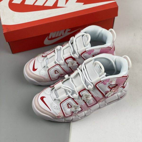 نایک ایر مور آپتمپو Nike Air More Uptempo White Pink Flower