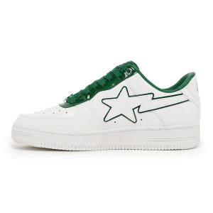 A Bathing Ape Bape Sta Low White Green