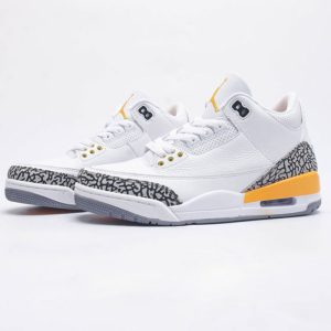 نایک جردن 3 رترو لیزر اورنج Jordan 3 Retro Laser Orange سفید نارنجی