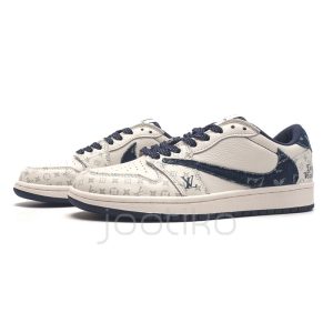 ایر جردن وان لویی ویتون LV Nike Jordan 1 Low x Travis Scott Fragment Denim Navy