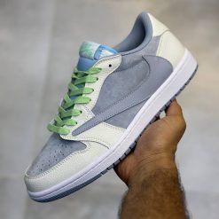 نایک ایرجردن وان لو Nike Air Jordan 1 Low Cool Grey طوسی متمایل به آبی / سفید