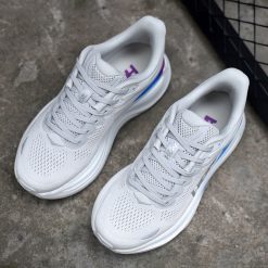 هوکا باندی 9 طوسی سفید رنگی Hoka Bondi 9 Cosmic Grey White Mesh 1162012-CYWH